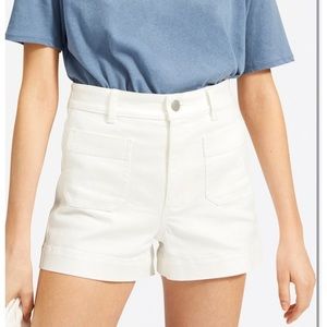 Everlane High Waisted White Shorts size 6